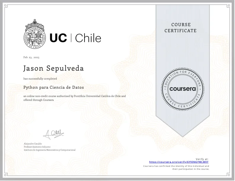 Python for Data Science certificate — UC